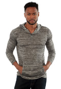 Lightweight hooded Henley in Grey